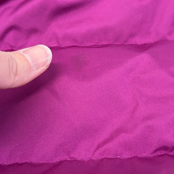 Lands End Down Puffer Jacket Womens XL Tall Magenta Pink Full Zip Pockets - Picture 13 of 15
